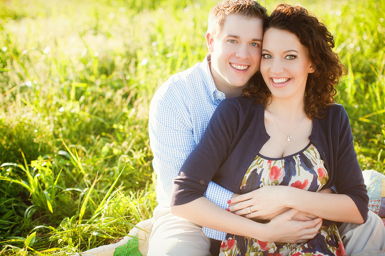 romantic and fun engaagement portraits in a wild field by Allison Davis photograph