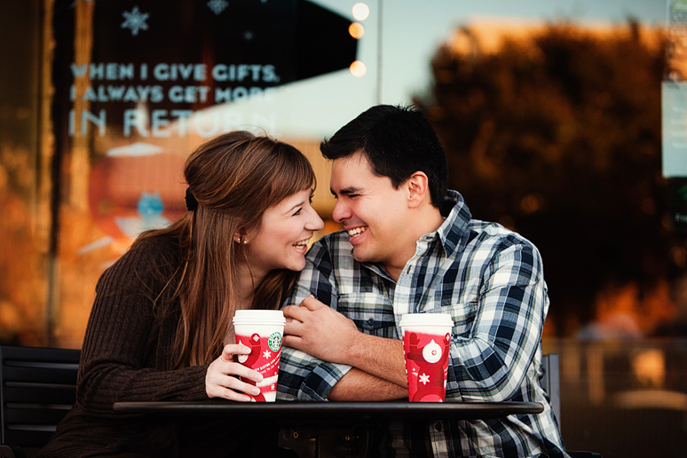 engagement portraits ideas at starbucks at shops at legacy in plano Dallas wedding photographer allison davis