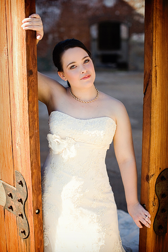 Bridal portraits at the McKinney Cotton Mill by Dallas wedding photographer