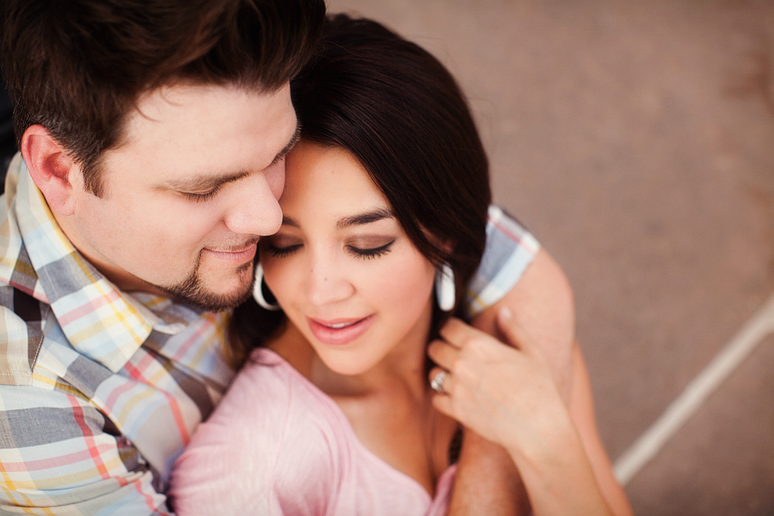 romantic and modern engagement portraits near victory park in downtown dallas by north texas wedding photographer Allison Davis Photography