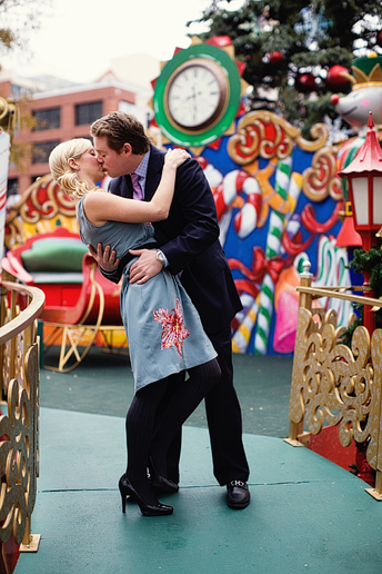 winter engagement portraits in downtown fort worth