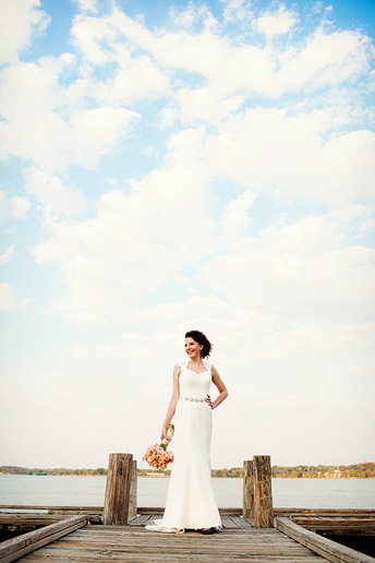 White Rock Lake bridal portraits on a fishing dock by Allison Davis