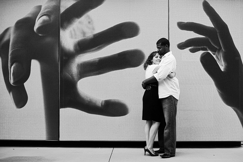 sweet and romantic engagement portraits at the Dallas Arts District by North Texas wedding photographer Allison Davis Photography