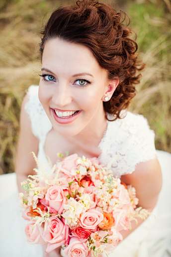 bridal portrait in a wild field with tall grass near white rock lake by dallas wedding photographer