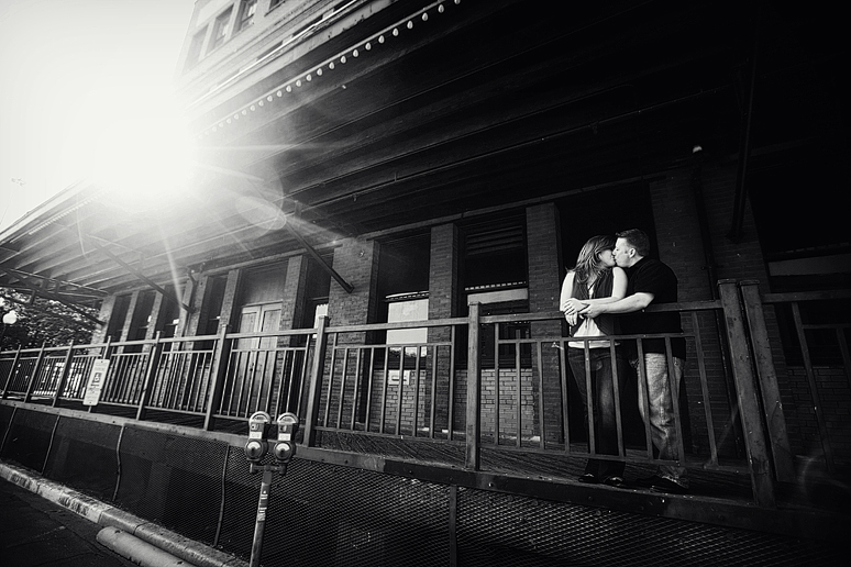 sweet and romantic engagement portraits by Dallas wedding photographer Allison Davis in the West End in Downtown Dallas