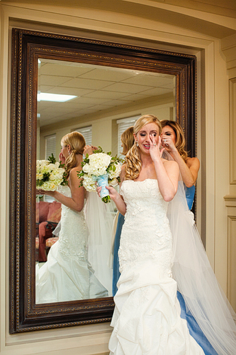 bride getting ready for a wedding at University Christian Church