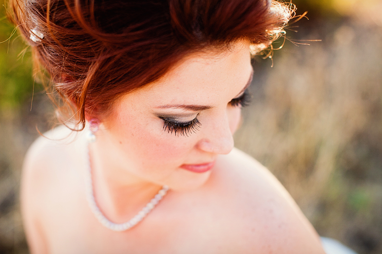 close up bridal portrait featuring the bride's eye lashes by Allison Davis Photography