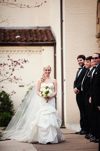 first look of the bride and groom at University Christian Church