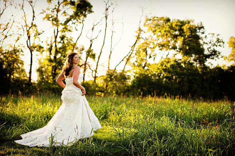 elegant bridal portraits in a wild field in Celina Texas
