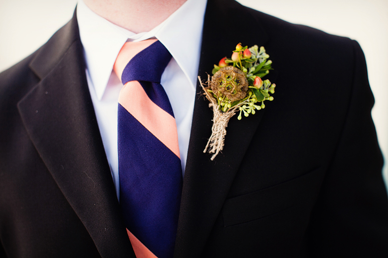 wedding day details of the rustic-inspired boutonnieres