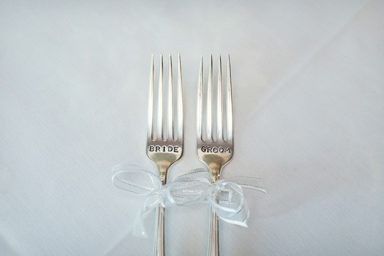 Dallas wedding day detail photographs of the bride and groom forks