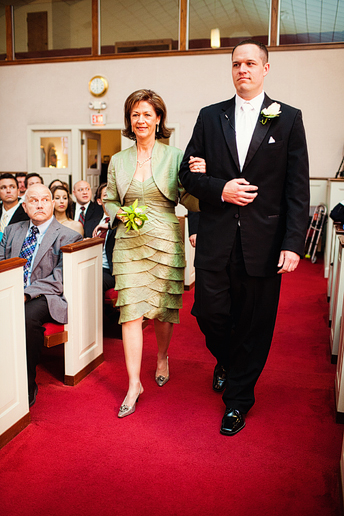 groom walking down the aisle at a baptist Church wedding by Dallas wedding photographer Allison Davis