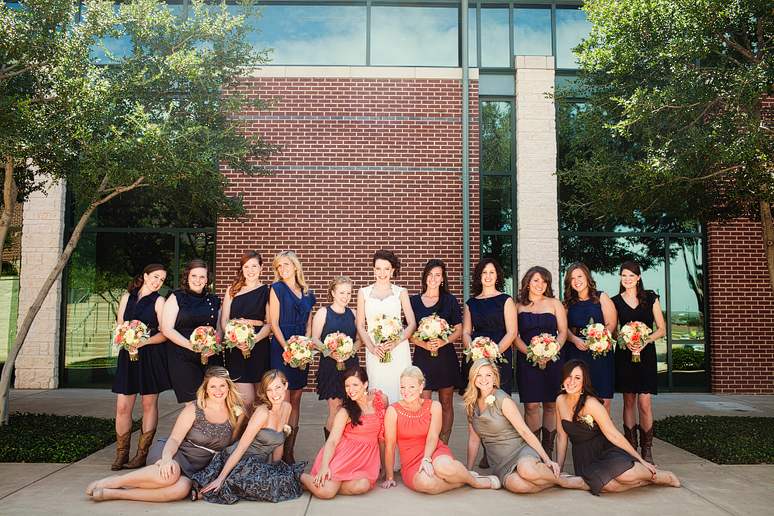 wedding day portraits of the bridesmaids at Prestonwood Baptist Church by Allison Davis Photography