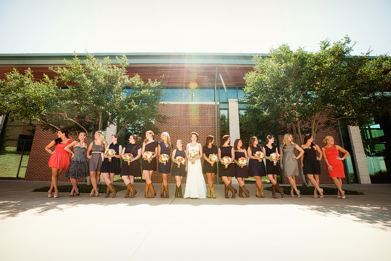 wedding day portraits of the bridesmaids at Prestonwood Baptist Church by Allison Davis Photography