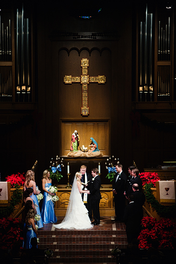 wedding ceremony at University Christian Church in Fort Worth