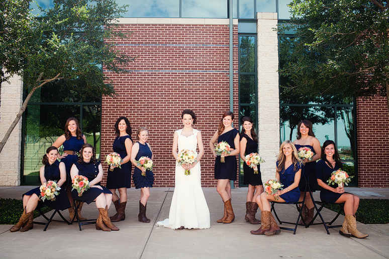 wedding day portraits of the bridesmaids at Prestonwood Baptist Church by Allison Davis Photography