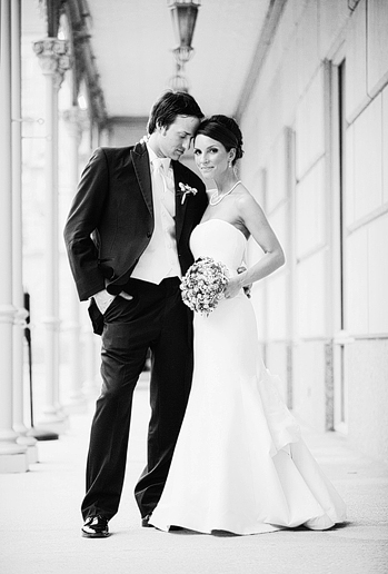 romantic bride and groom portraits at the Crescent Hotel by Dallas wedding photographer Allison Davis Photography