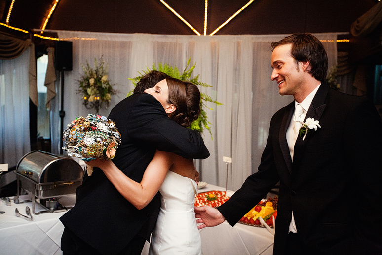 wedding toasts at a wedding reception at the Maple Manor photographed by Dallas wedding photographer Allison Davis Photography
