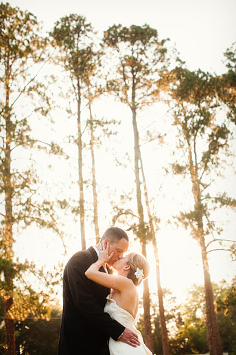 romantic bride and groom portraits at sunset by Dallas wedding photograhper