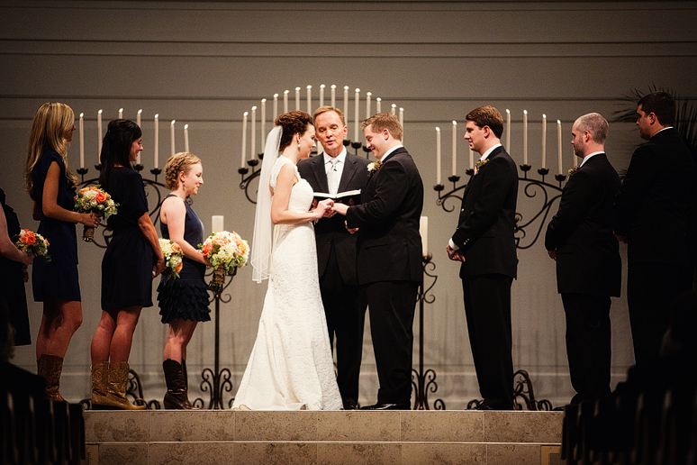 Prestonwood wedding ceremony in the Chapel by Plano wedding photographer Allison Davis Photography