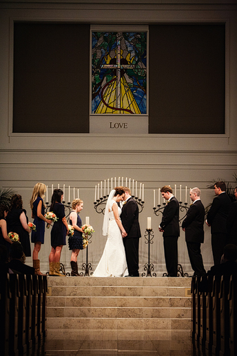 Prestonwood wedding ceremony in the Chapel by Allison Davis Photography