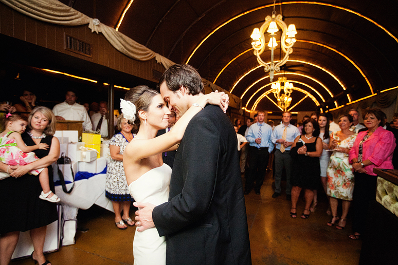 bride and groom's first wedding reception dance at the Maple Manor Hotel in downtown dallas by Plano wedding photographer Allison Davis