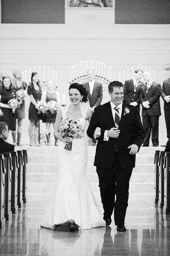 Prestonwood wedding ceremony bride and groom exit in the chapel