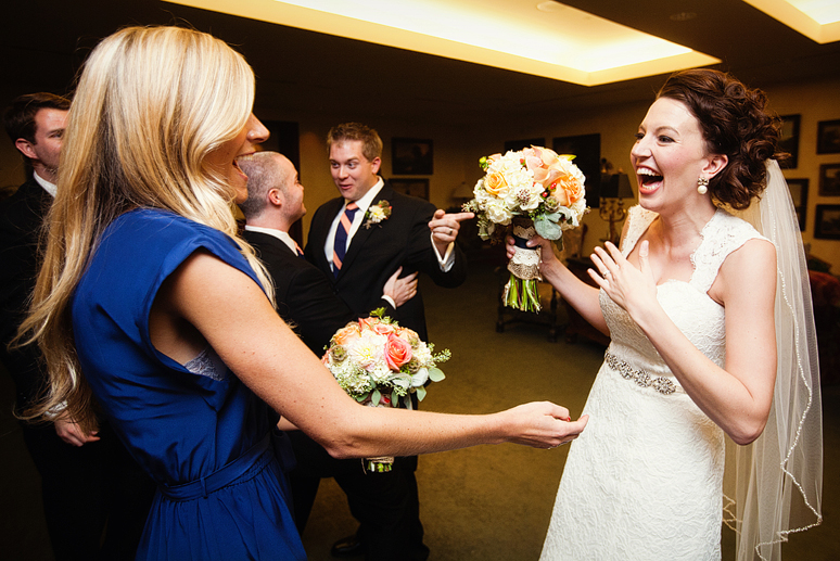post ceremony celebration moment photographs at Prestonwood by Allison Davis Photography