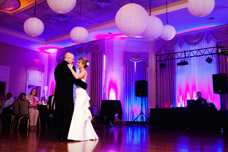 Father Daughter Dance at a wedding reception at a country club photographed by North Texas wedding photographer Allison Davis Photography
