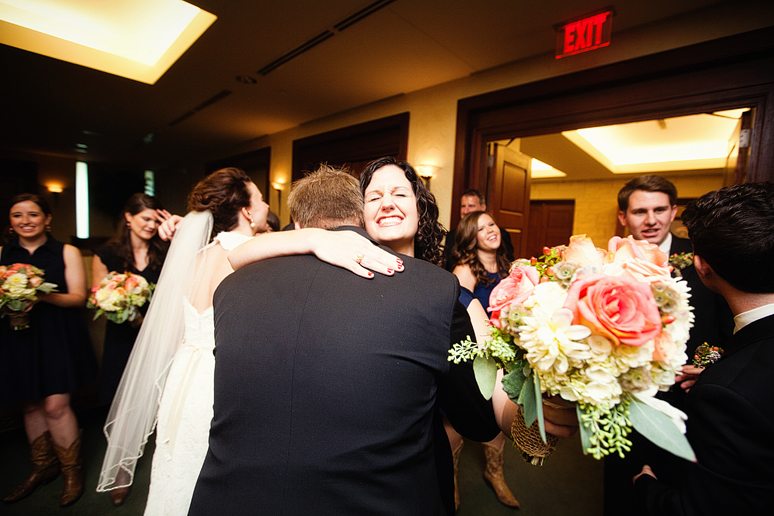 post ceremony celebration moment photographs at Prestonwood by Allison Davis Photography