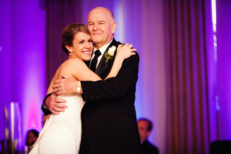 Father Daughter Dance at a wedding reception at a country club photographed by North Texas wedding photographer Allison Davis Photography