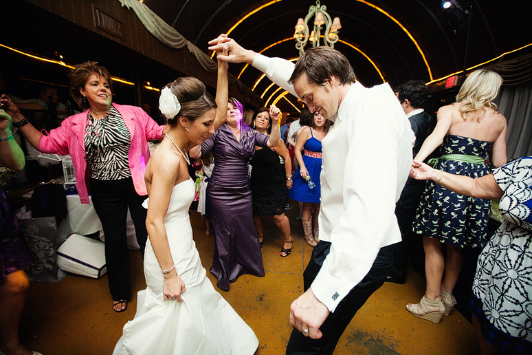fun wedding reception at the downtown Dallas bed and breakfast hotel the Maple Manor