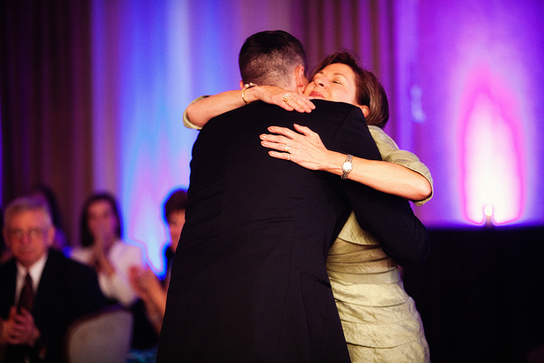 Mother Son Dance at a wedding reception at a country club photographed by North Texas wedding photographer Allison Davis Photography