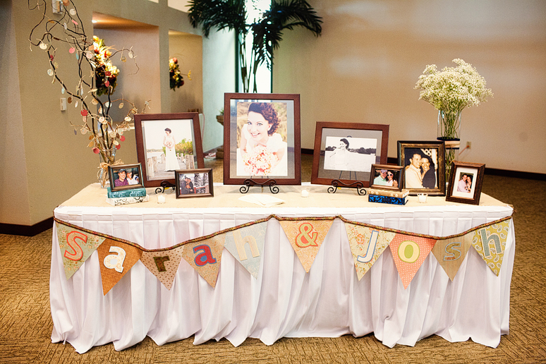 wedding reception detail photographs of the portrait table by Allison Davis Photography