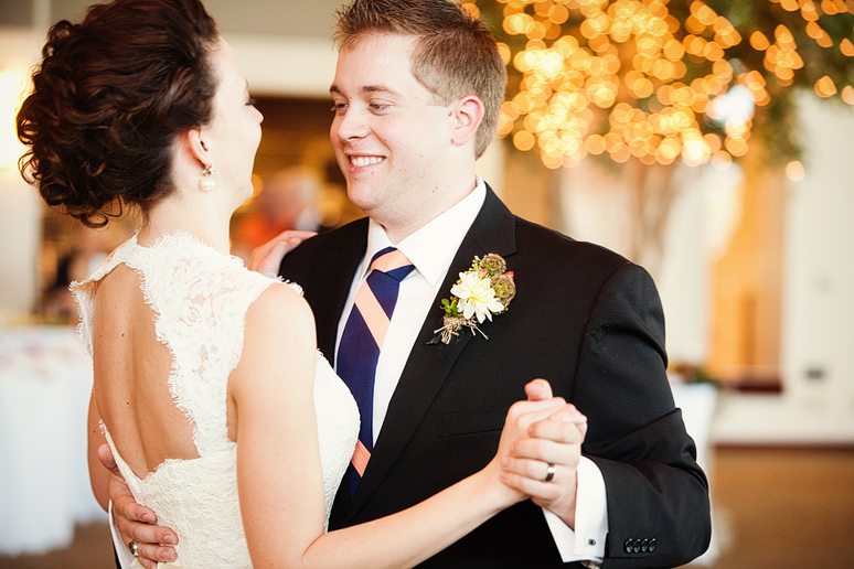 bride and groom first dance photographs at their afternoon wedding reception at Prestonwood Baptist Church by Allison Davis