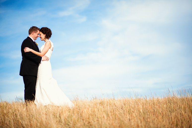 bride and groom on a beautiful hill by Plano wedding photographer Allison Davis Photography