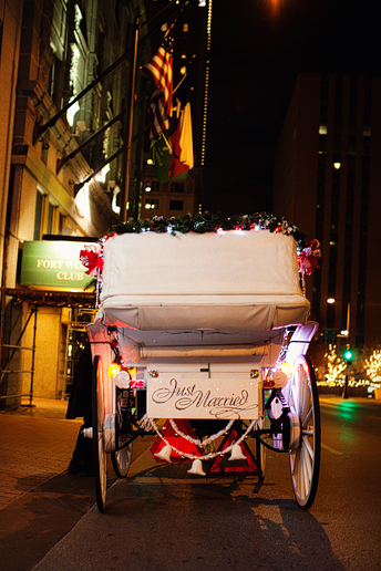 wedding Carriage exit in downtown fort worth texas