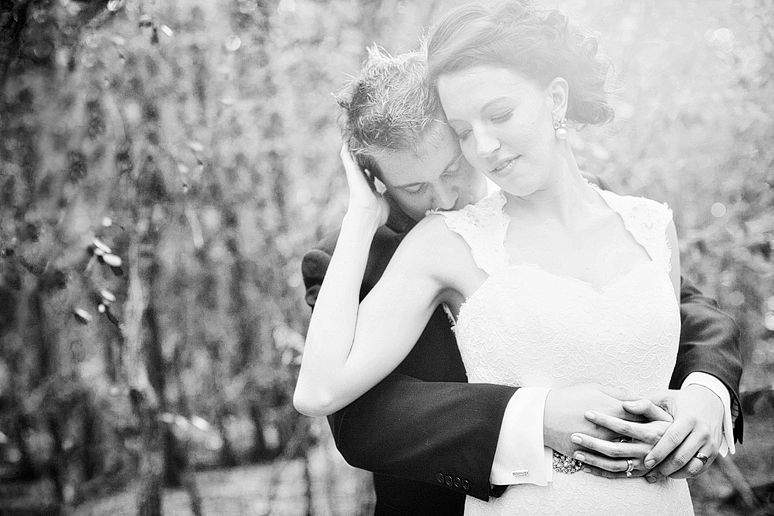 lovely lighting for romantic bride and groom portraits in a nature preserve by Allison Davis Photography