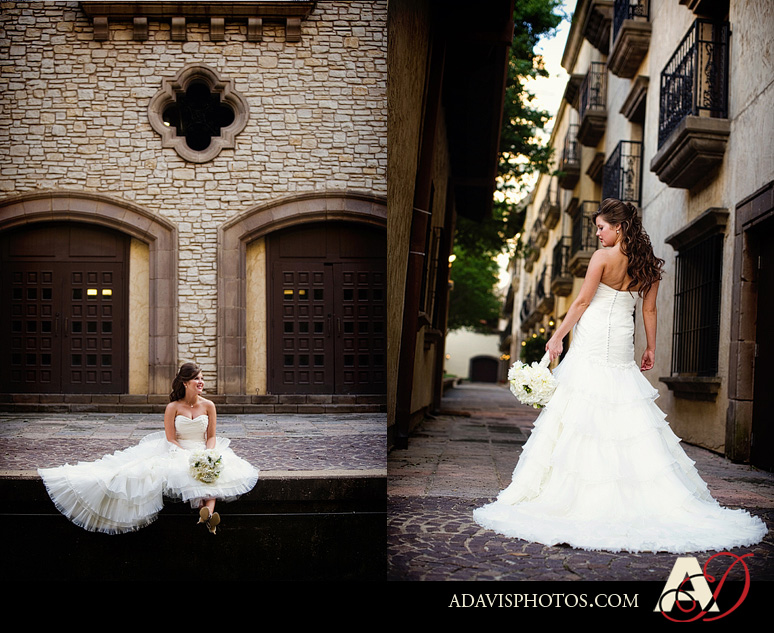 Modern and romantic bridal portraits at the Las Colinas Canals by Dallas Texas wedding photographer Allison Davis Photography
