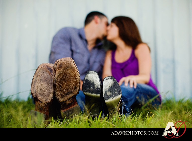 Romantic and modern country engagement portraits by Plano Texas wedding photographer Allison Davis Photography