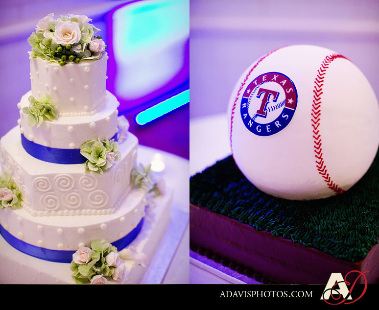 Baseball Wedding Cake Dallas Wedding Photography at the Double Tree Hotel in Dallas by Dallas Wedding Photographer Allison Davis Photography