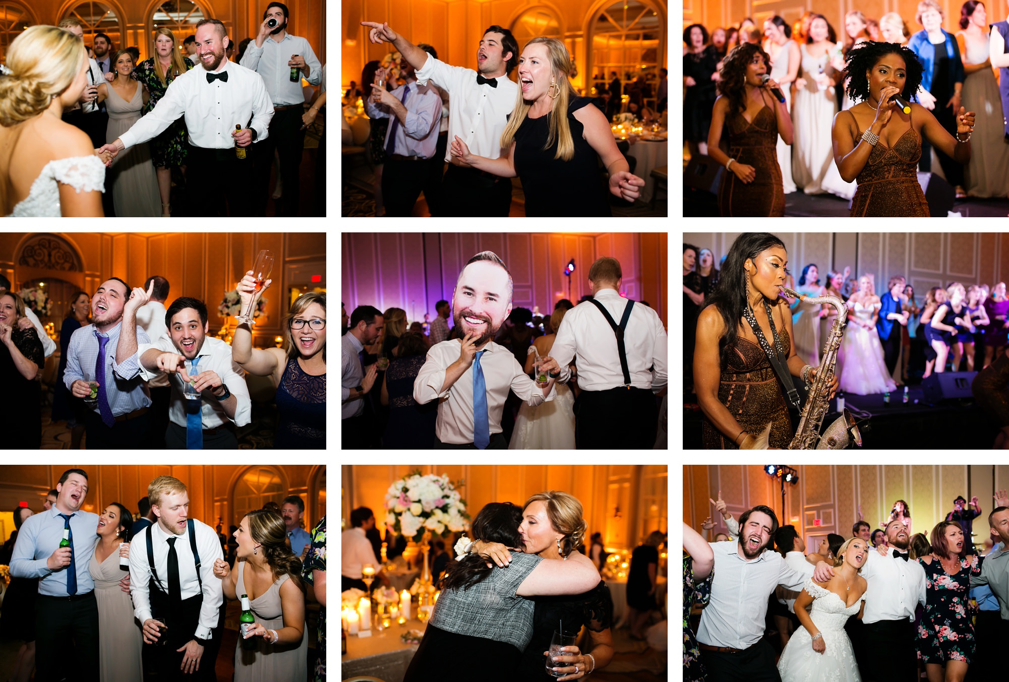 Fun wedding reception pictures at a downtown dallas wedding